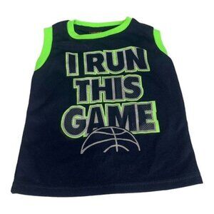 Tuff Guys Boys Navy & Green Basketball Graphic Tank Top Size 3T